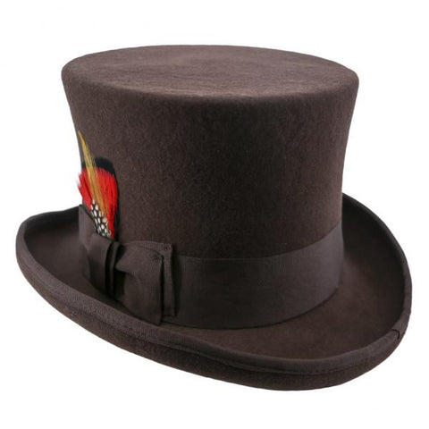 6" Top Hat - 100% Wool Felt - Brown - Size