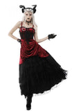 Noble Queen Velvet Dress - Burgundy/Black -