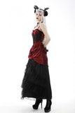 Noble Queen Velvet Dress - Burgundy/Black -
