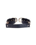 Zadie Faux Leather Cuffs - Black/Gold -