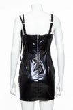 Pleather Camisole Dress - Black -