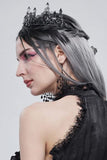 Gothic Queen Crystal Crown - Black