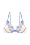 Rayne Gold and Lilac Satin Floral Embroidered Plunge Bra -