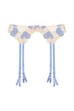Rayne Gold and Lilac Satin Floral Embroidered Suspender -
