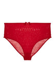 Elizabeth Mesh High Waisted Brief - Red -