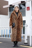 Faux Fur Leopard Long Coat -