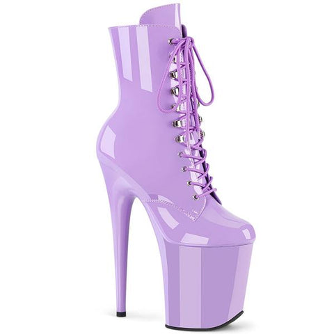 8" Platform Lace-up Ankle Boot - Lavender -
