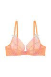 Naomi Floral Embroidered Plunge Bra - Orange -