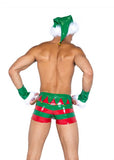 Mens Naughty Holiday Elf Three Piece Set - Green/Red -