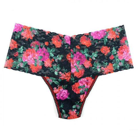 Printed Retro Lace Thong - Autobiography - One Size