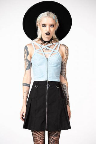 Lost In Sin Zip Top - Pastel Blue -