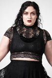 Moon Rays Lace Crop Top - Black -