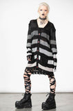 Stripe of Evil Cardigan - Black/Grey -