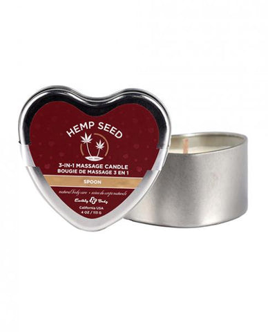 Valentine 3 in 1 Massage Heart Candle - 4 oz Spoon