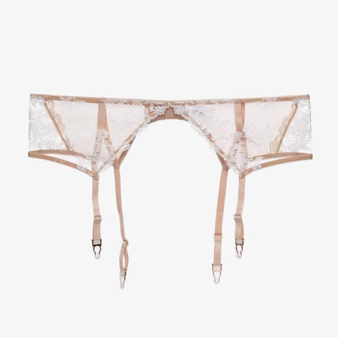 Tiramisu Lace Garter Belt - Beige/Vanilla -