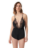 Romee Luxury Satin Teddy - Black -