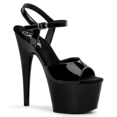 7" Adore Stiletto with Strap - Black -