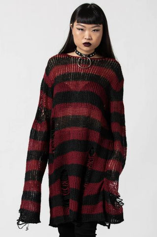 Dahlia Knit Sweater - Black/Wine -