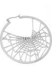 Vicious Web Hoop Earrings - Silver