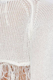 Catch a Glimpse Distressed Frayed Micro Crop Top - Ivory -