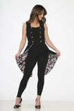 Floral Vest Dress - Black -