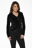Velvet Moto Jacket - Black -
