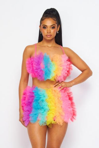 Tulle Rainbow Skirt Set