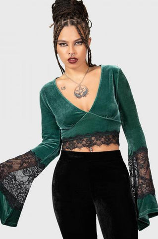 Naomi Long Sleeve Top - Green -