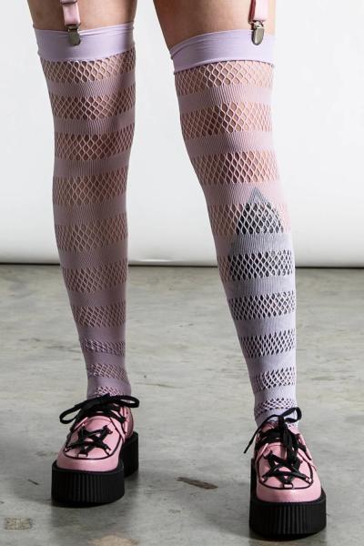 Shena Fishnet Stockings Lilac One Size BB Store