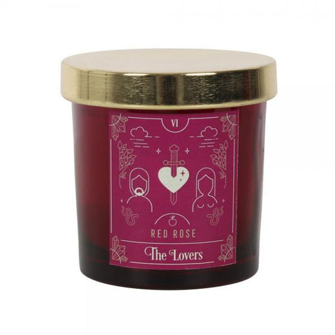 The Lovers Tarot Red Rose Scented Candle