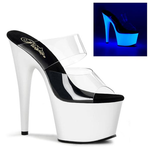 Adore 7" Double Band UV Blacklight Platform - Clear/Neon White -