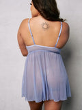 Guipure Mini Slip - Periwinkle -