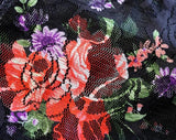Lace Garterbelt - Black Floral -