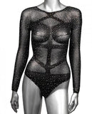 Radiance Long Sleeve Body Suit - Black - Queen Size