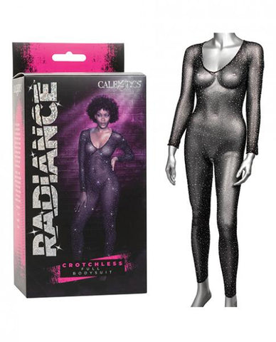 Radiance Crotchless Full Body Suit - Black - One Size