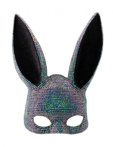 Rhinestone Bunny Mask - Aurora Borealis