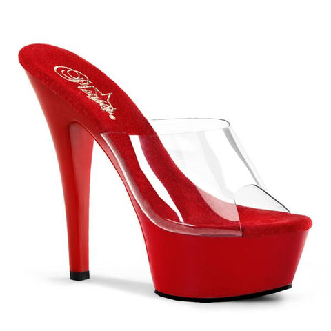 Kiss 201 Clear Top 6" Heel - Clear/Red -