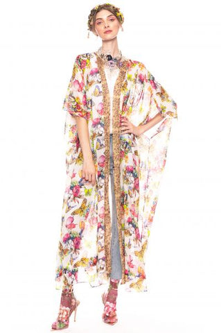 Dreaming of Paradise Kimono - White Butterfly - One Size