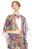 Dreaming of Paradise Kimono - Vintage Lilac Bird Floral