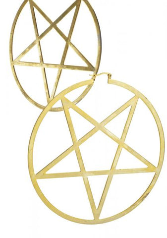 Pentagram Earrings 14k Gold