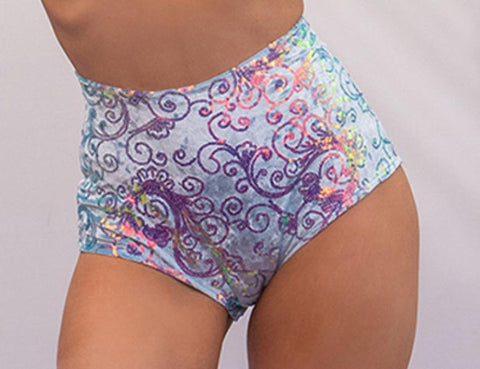 Sequin Velvet Short - Cosmic Baby Blue -