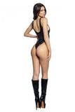 Extreme PVC Bodysuit - Black Laser Feather -