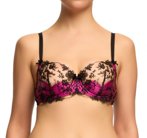 Victresse Balconette Bra - Black/Fuchsia -