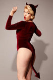 Bettie Page Devil Outfit - Burgundy -