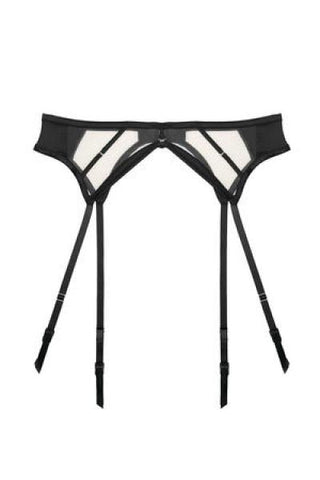 Ramona Black Strap Detail Illusion Mesh Suspender -