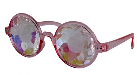 Round Frame Kaleidoscope Glasses - Pink