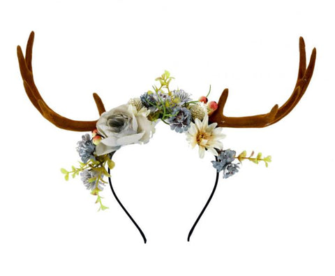 Floral Crown Antler Headpiece - Multi