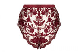 Embroidered Tap Shorts - Ruby Wine -