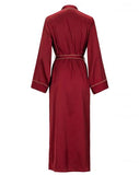 Satin Maxi Robe - Ruby Wine & Almond -