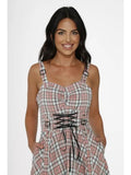 Plaid Dress with Pockets - Pink -